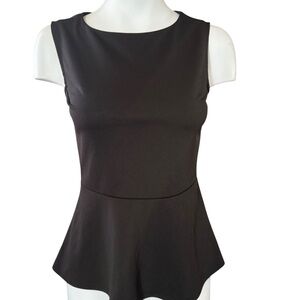 Suzy Shier Black fitted/Flare bottom Blouse, Sz S